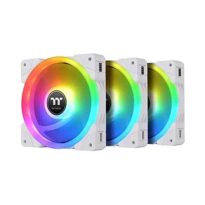 Thermaltake Swafan EX14 White RGB - 140mm Cabinet Fan With Controller (Triple Pack) 