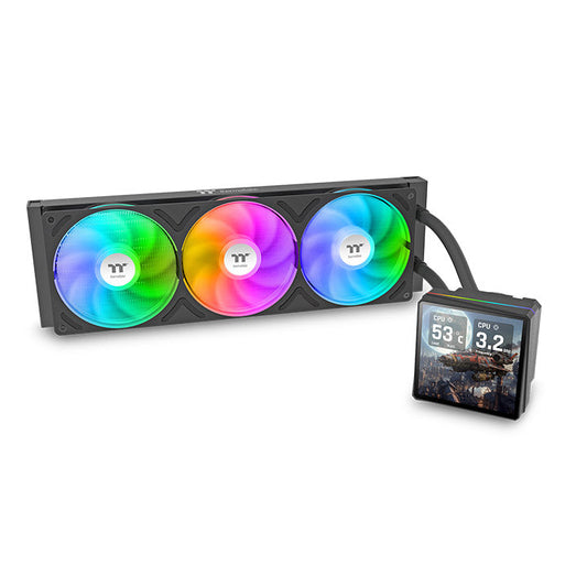 Thermaltake TH360 V3 Ultra ARGB Sync 360mm AIO liquid cooler with LCD in black
