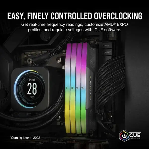 Corsair Vengeance RGB 64GB DDR5 5600MHz DRam (Gray)  Microcenter India