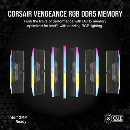 Corsair Vengeance RGB 64GB (32GBx2) DDR5 6000MHz Desktop Ram (Black)  Microcenter India