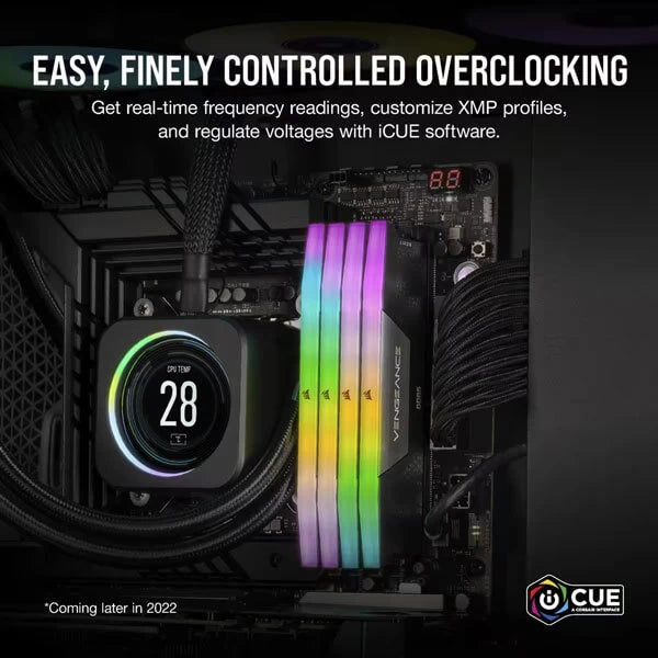 Corsair Vengeance RGB 64GB (32GBx2) DDR5 6000MHz Desktop Ram (Black)  Microcenter India