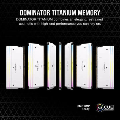 Corsair Dominator Titanium RGB DDR5 32GB (16GBx2) 7200MHz RAM (White) 