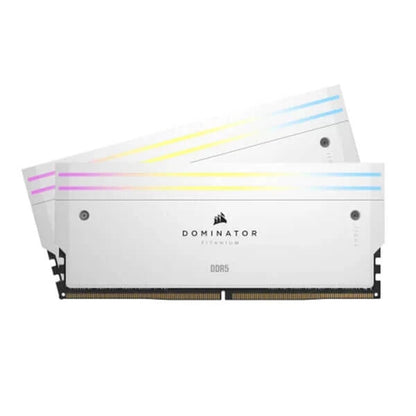 Corsair Dominator Titanium RGB DDR5 32GB (16GBx2) 7200MHz RAM (White) 