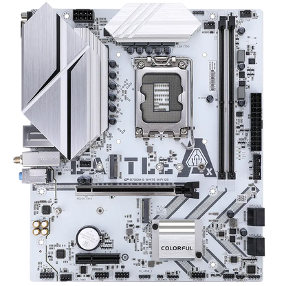 Colorful BATTLE-AX B760M-G WHITE WIFI D5 V20 Motherboard,colorful battle ax,AM5 motherboard,DDR5 motherboard,Gaming motherboard,white motherboard,gaming,mother board white,white wifi motherboard,v20 motherboard,colorful battle ax,white amd motherboard with wifi,colorful battle