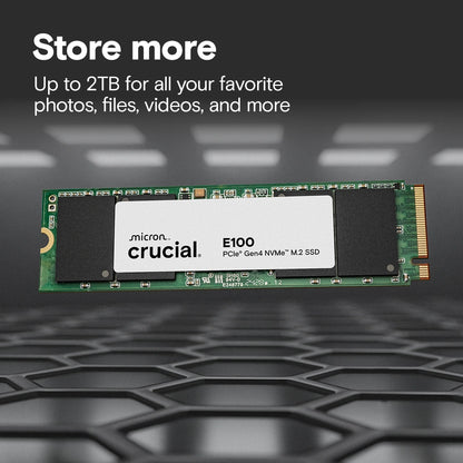 Crucial E100 2TB PCIe Gen4 NVMe M 2 SSD