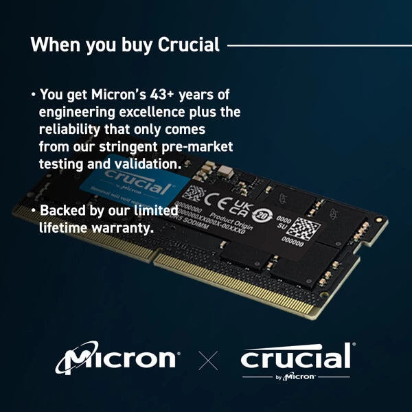 Crucial Ram16GB DDR5 5200MHz SODIMM  Microcenter India