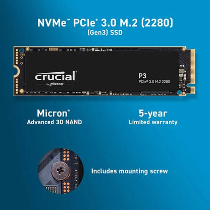 Crucial P3 4TB M.2 NVMe Internal SSD 