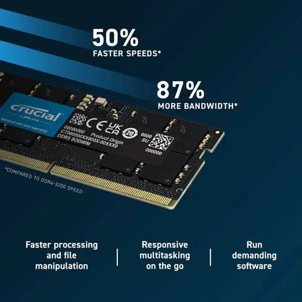 Crucial 8GB (8GBx1) DDR5 4800MHz Laptop RAM  Microcenter India