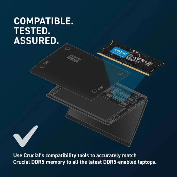Crucial 8GB (8GBx1) DDR5 4800MHz Laptop RAM  Microcenter India