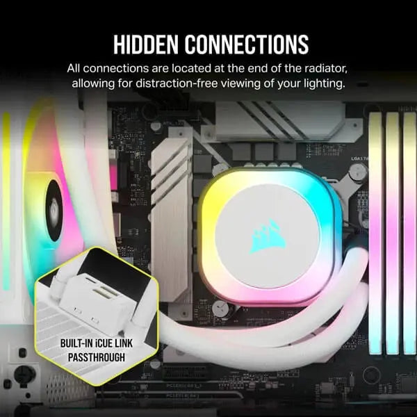 Corsair ICUE LINK H150i RGB White 360mm CPU Liquid Cooler â€“ Unmatched Cooling and Elegant Design  Microcenter India