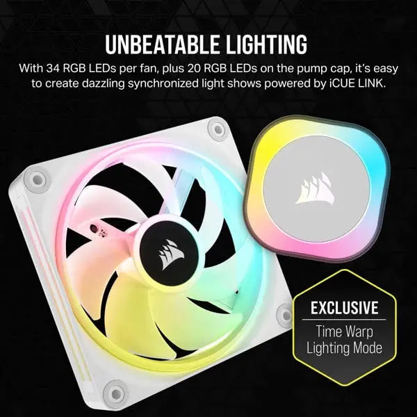 Corsair ICUE LINK H150i RGB White 360mm CPU Liquid Cooler â€“ Unmatched Cooling and Elegant Design  Microcenter India