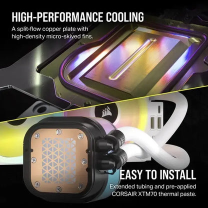 Corsair ICUE LINK H150i RGB White 360mm CPU Liquid Cooler â€“ Unmatched Cooling and Elegant Design  Microcenter India