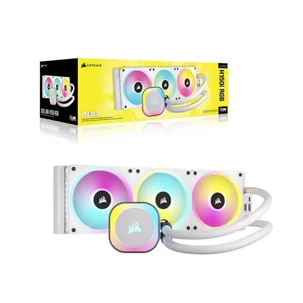 Corsair ICUE LINK H150i RGB White 360mm CPU Liquid Cooler â€“ Unmatched Cooling and Elegant Design  Microcenter India