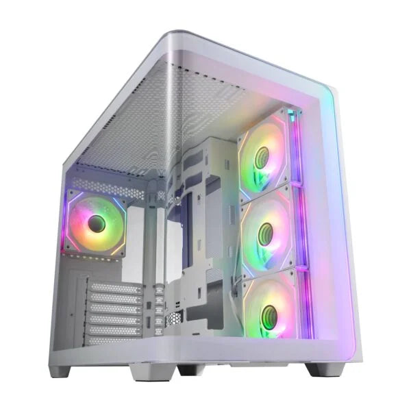 FSP M580 White ATX Mid Tower Case with Back Connect Support and PWM ARGB Fans - Microcenter India.