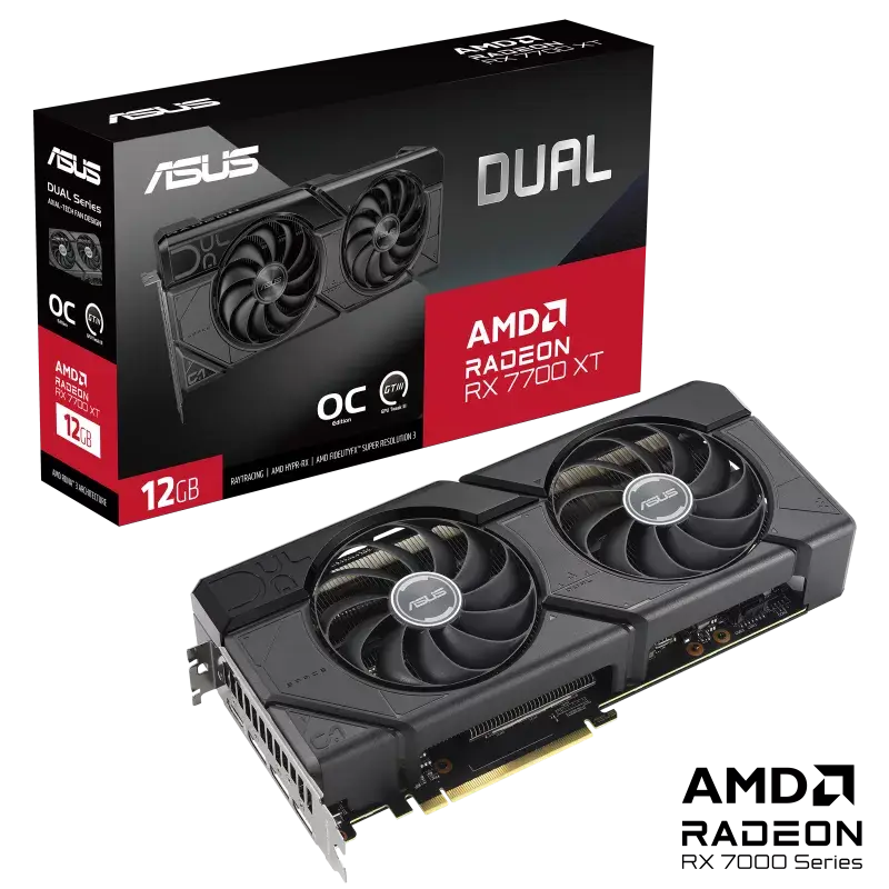 ASUS Dual Radeon RX 7700 XT OC Edition 12GB GDDR6  Microcenter India