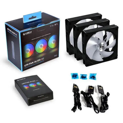 Lian Li UNI Fan AL120 ARGB Black 120mm Cabinet Fan (Triple Pack) 