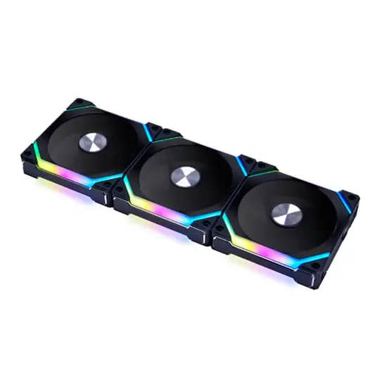 Lian Li UNI Fan SL120 V2 ARGB Cabinet Fan With Controller - Black (Triple Pack) 