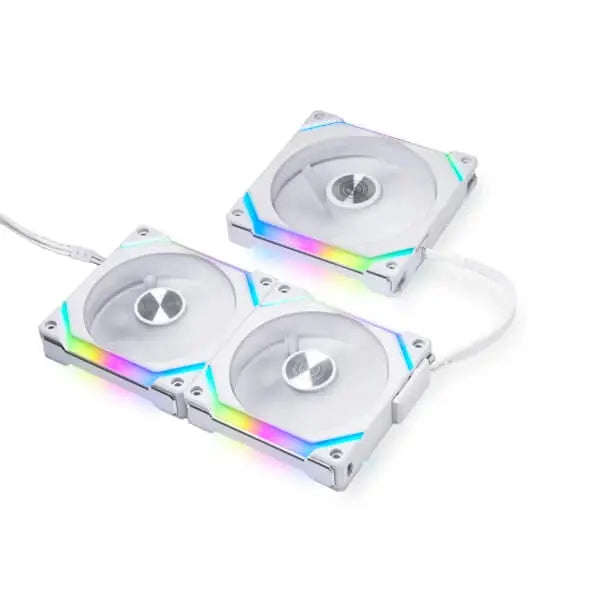 Lian Li UNI Fan SL120 V2 ARGB Cabinet Fan With Controller - White (Triple Pack) 