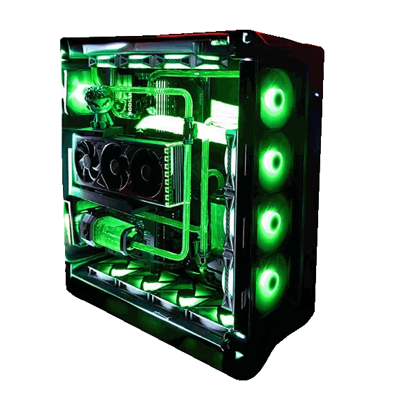 HULK Green Gaming PC Dual Transparent Display PC