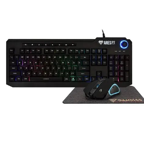 GAMDIAS ARES P2 3-in-1 RGB Gaming Combo with Wired USB Keyboard, Mouse & Mousepad - MicrocenterIndia.