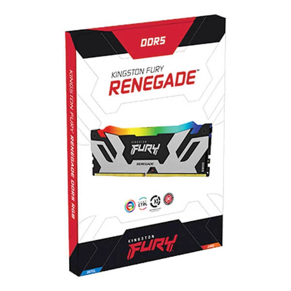 Kingston Fury Renegade RGB XMP 64GB (32GBx2) DDR5 6000MHz Desktop Ram Black-Silver 