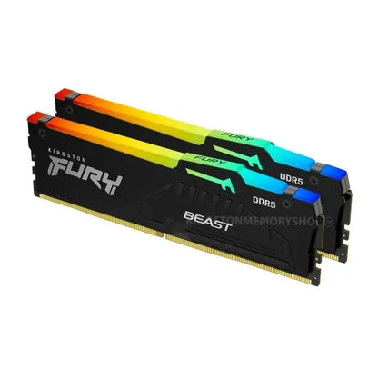 Kingston FURY Beast RGB 32GB (16GB x2) DDR5 6000MT/s Black  Microcenter India