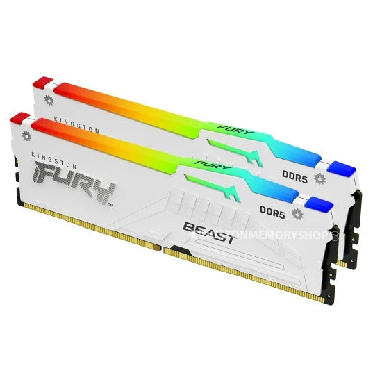 Kingston FURY Beast RGB 64GB (32GB x2) DDR5 6000MT/s White DIMM  Microcenter India