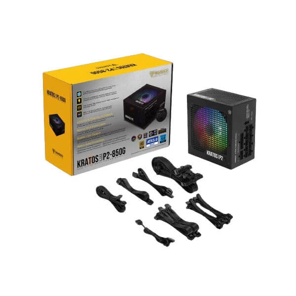 Gamdias Kratos P2-850G RGB 850 Watt 80 Plus Gold ATX 3.0 SMPS  Microcenter India