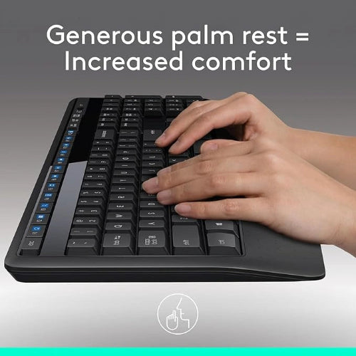 Logitech MK345 Wireless Combo Full-Sized Keyboard with Palm Rest and Comfortable Right-Handed Mouse - Microcenter India.
