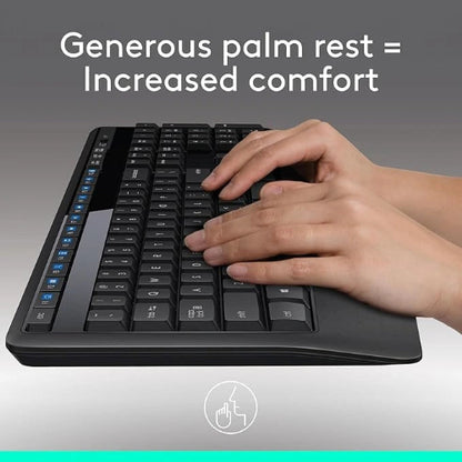 Logitech MK345 Wireless Combo Full-Sized Keyboard with Palm Rest and Comfortable Right-Handed Mouse - Microcenter India.
