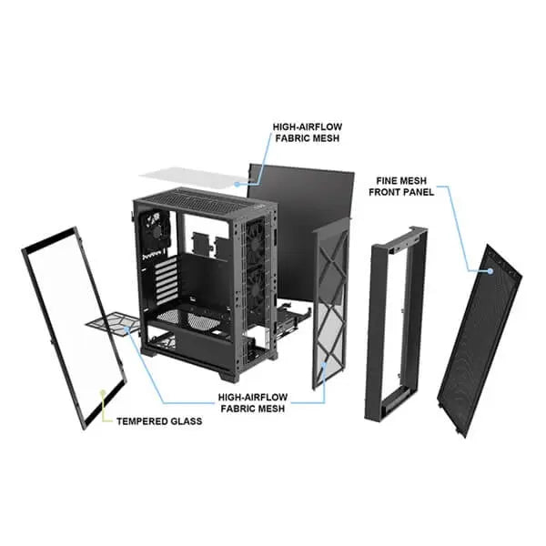 Montech AIR 1000 LITE (ATX) Cabinet (Black)  Microcenter India
