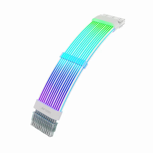 Ant Esports Neon Glow 24PIN ARGB Extension Cable White  Microcenter India