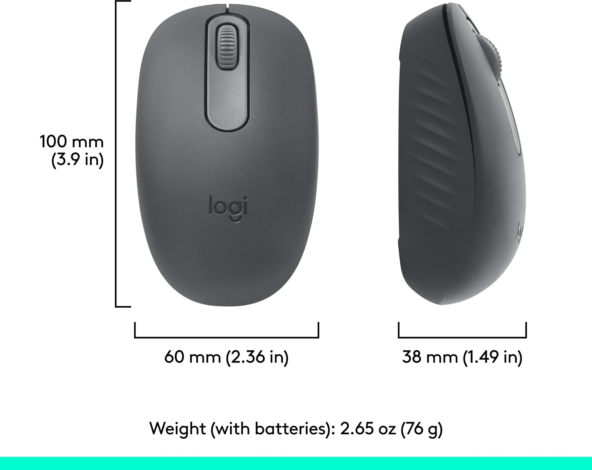 Logitech M196 Bluetooth Wireless Mouse Graphite - Microcenter India