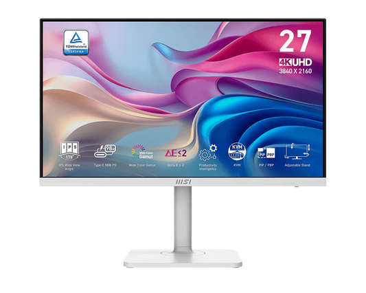 MSI Modern MD272UPHW 27 inch 4K monitor in white