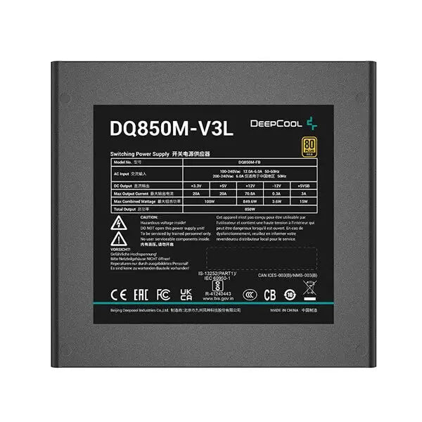 Deepcool DQ850M-V3L 850 Watt 80 Plus Gold SMPS 