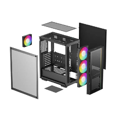 DeepCool Matrexx 55 V4 C ARGB (ATX) Mid Tower Cabinet Black  Microcenter India