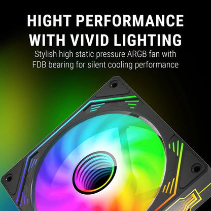 Ant Esports Sciflow ARGB Black Cabinet Fan (Triple Pack)  Microcenter India