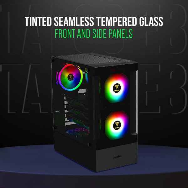 GAMDIAS Talos E3 Black Mid Tower Gaming Cabinet - Microcenter India.