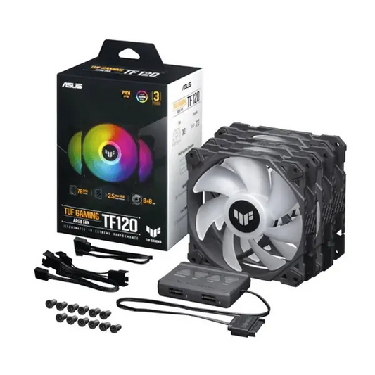 Asus TUF Gaming TF120 ARGB 120mm Cabinet Fan With ARGB Controller (Triple Pack) 