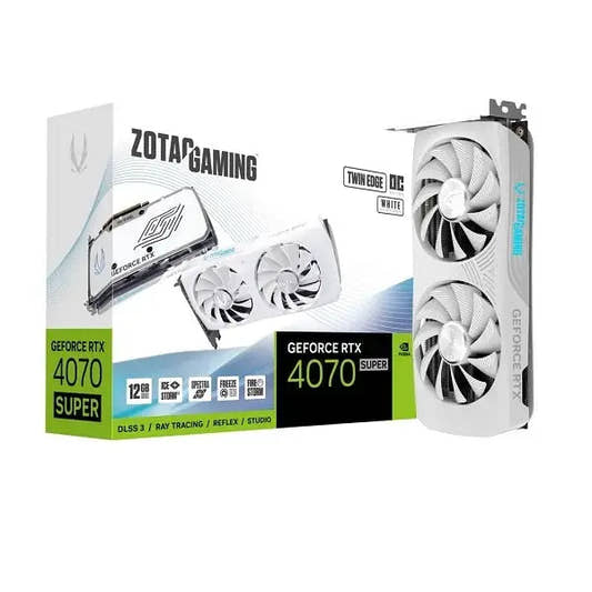 ZOTAC RTX 4070 Super TWIN EDGE OC White Graphics Card  Microcenter India