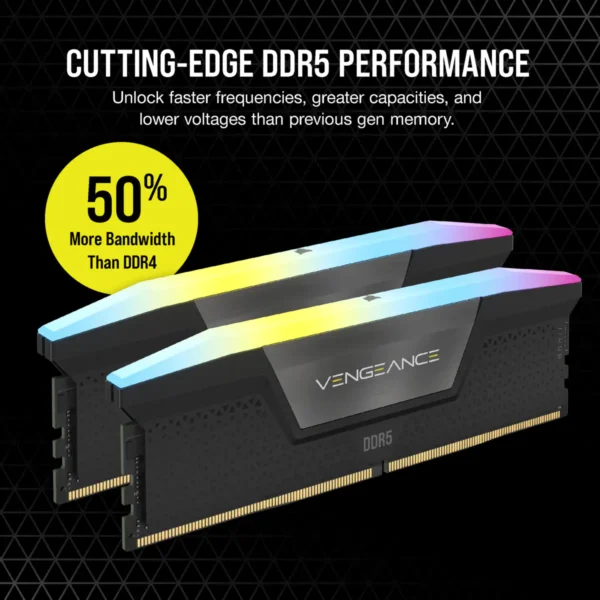 CORSAIR VENGEANCE RGB 64GB 2x32GB DDR5 DRAM 6000MHz Black – Micro