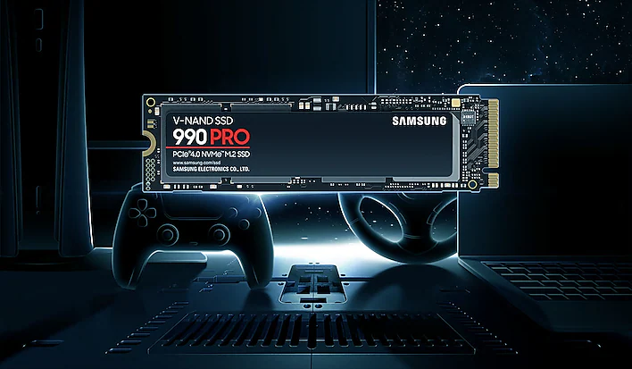 Samsung 990 Pro 1TB M.2 NVMe Gen4 Internal SSD, samsung ssd gen 4 990 pro at best price, 7450mb/s read 6900mb/s write speed gen 4.