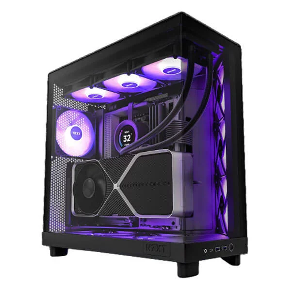 NZXT H6 Flow RGB (ATX) Mid Tower Cabinet Black NZXT H6 Flow RGB | CC-H61FW-R1 | Compact Dual-Chamber Mid-Tower Airflow Case.