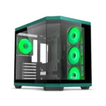 Ant Esports Crystal X11 Mid-Tower High End Gaming Cabinet – Green Black with Pre-Installed 4 x 120 mm ARGB Fans crystal x11.