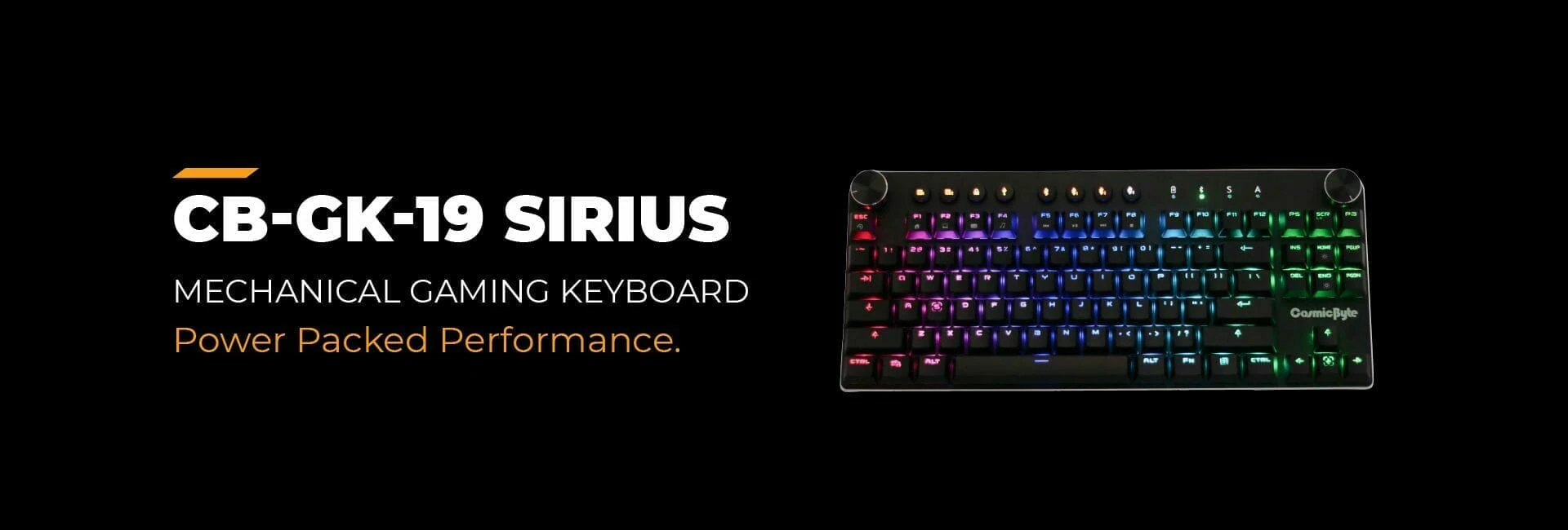 Best Price Cosmic Byte Sirius Per Key RGB Wireless Mechanical Keyboard CB-GK-14 Power Packed Performance, 18 Backlight Effects.