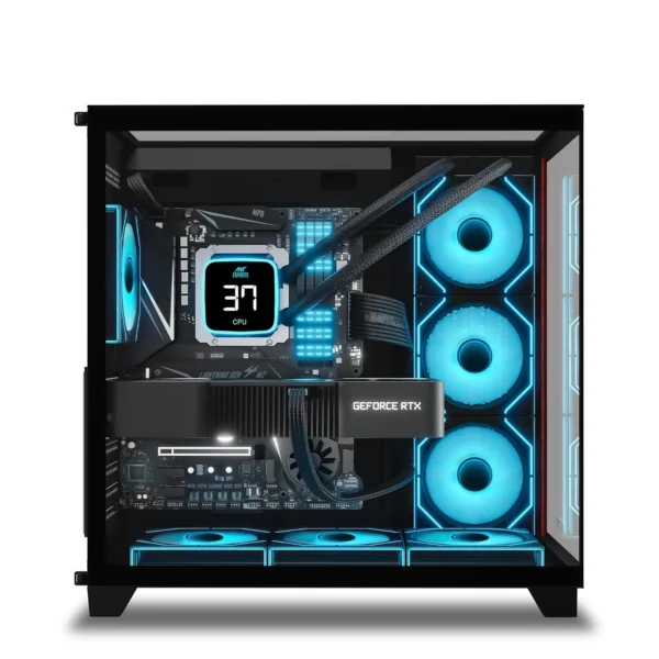 Ant Esports Crystal Wood Atx Cabinet With Type C Black 10