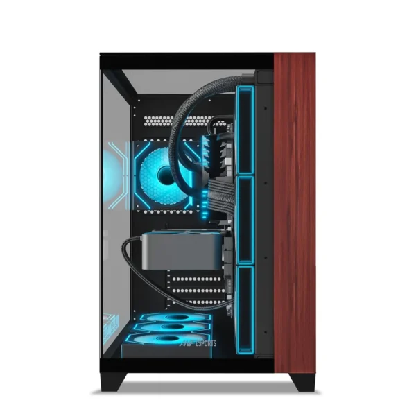 Ant Esports Crystal Wood Atx Cabinet With Type C Black 9