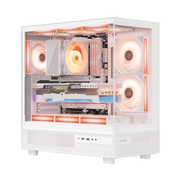 Ant Esports Crystal X6 ATX Mid Tower Cabinet With Type C White 1