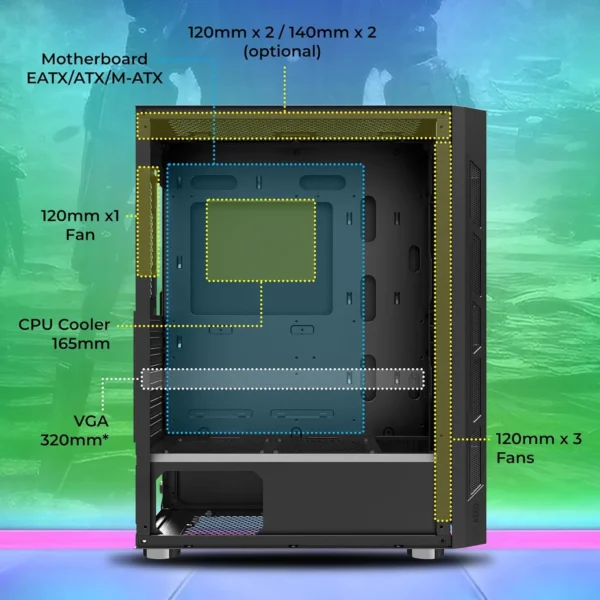 Zebronics AERO Mid Tower Premium Gaming Cabinet 4