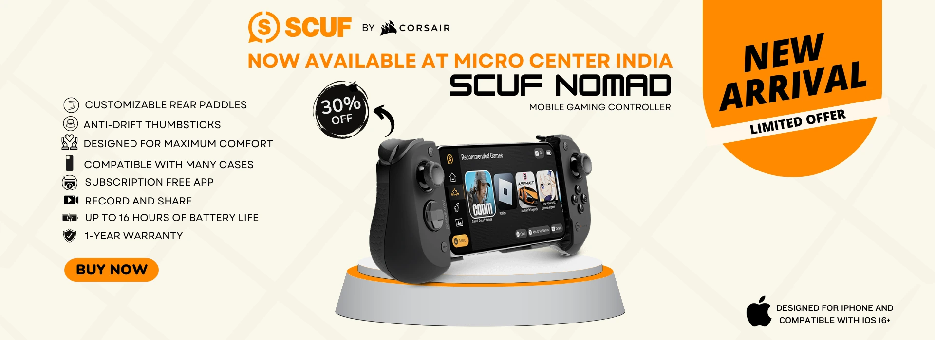 SCUF Nomad web page 1920 x 700